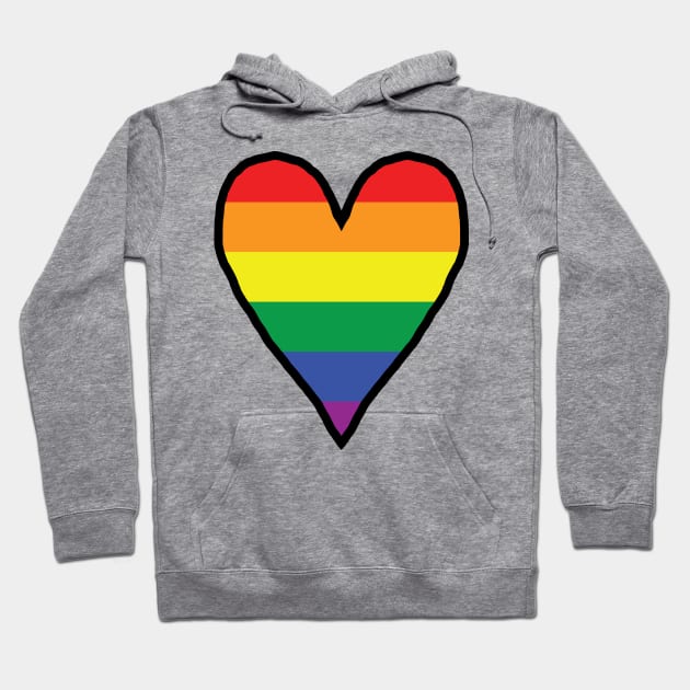 Heart Pride Stripes Valentines Day Hoodie by ellenhenryart